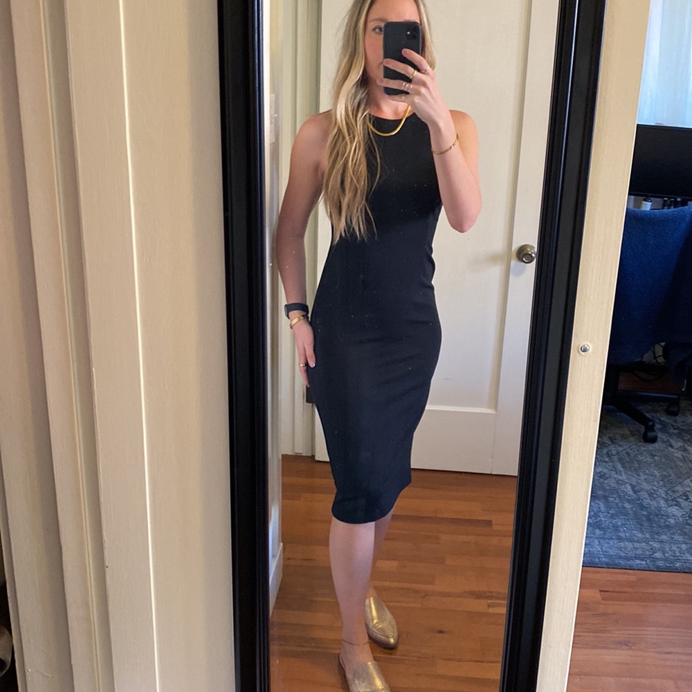 Black midi dress